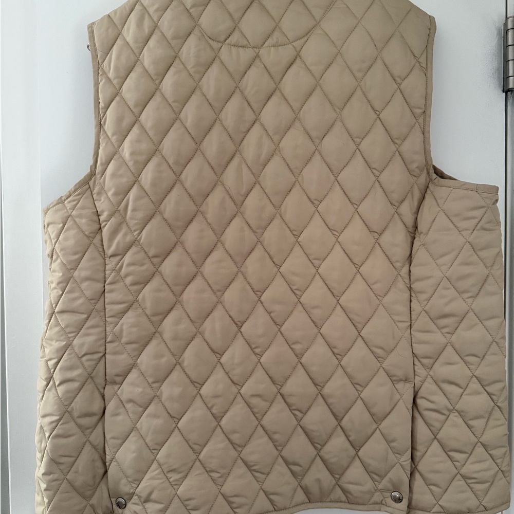 Lands' End Beige Quilted Vest - Picture 3 of 3